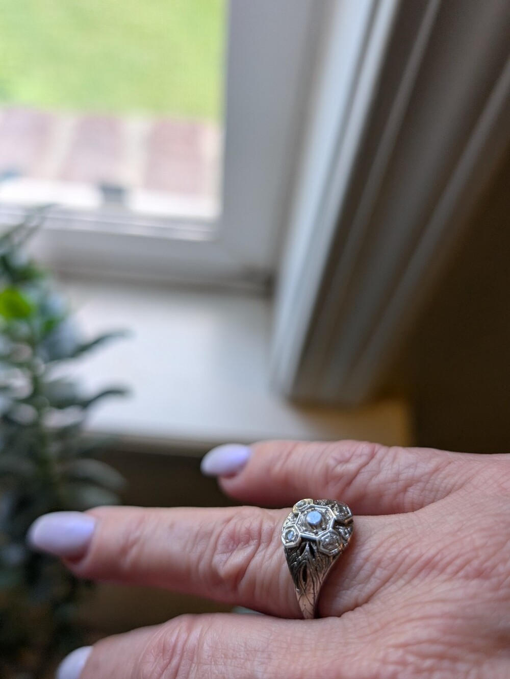 Antique Vintage 14k Gold  Diamond Ring